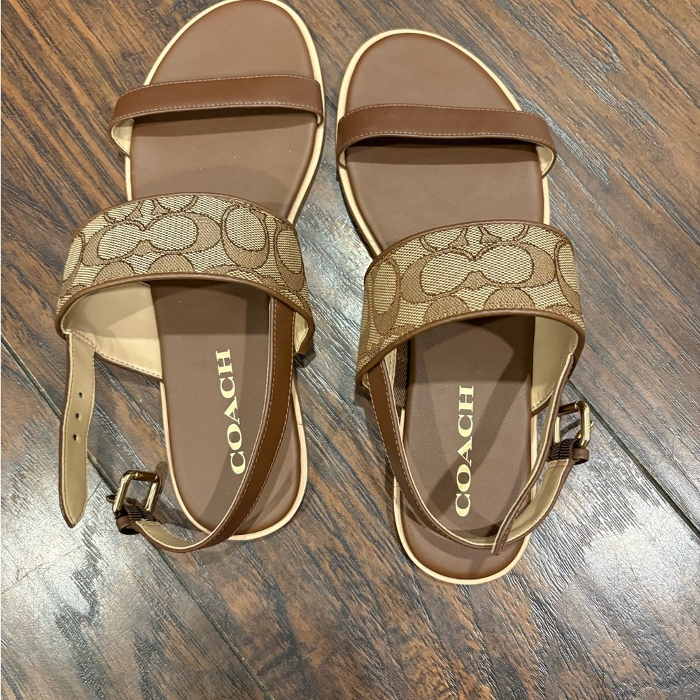 Coach Tan and Brown Women's Sandals